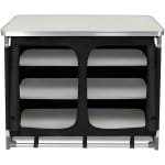 NAIZY Campingkeuken Campingkast Opvouwbaar Reiskeuken Tentkast met Aluminium Frame Opbergvakken Outdoor Keuken Camping Accessoires, Inclusief Draagtas, 100x50x80cm