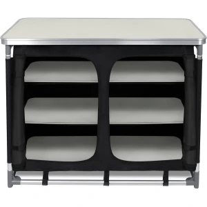 NAIZY Campingkeuken Campingkast Opvouwbaar Reiskeuken Tentkast met Aluminium Frame Opbergvakken Outdoor Keuken Camping Accessoires, Inclusief Draagtas, 100x50x80cm