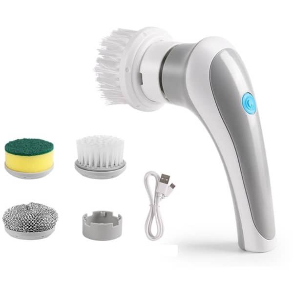 NAXSIR Elektrische schoonmaakborstel voor keuken - Multifunctioneel met 3 opzetborstels - Verwijder vet, vuil & schimmel