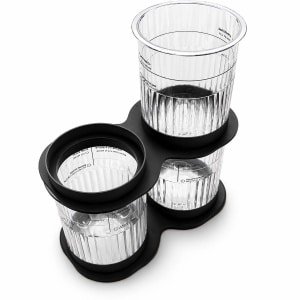 Ninja CREAMi Container Stacker Organizer Voor IJsbekers Stapelbaar Opslagsysteem - 2 Delig - Keuken Accessoire Ruimtebesparend 24.5 cm Breed Duurzaam En Stevig Ontwerp Voor Meerdere Bakjes - Zwart