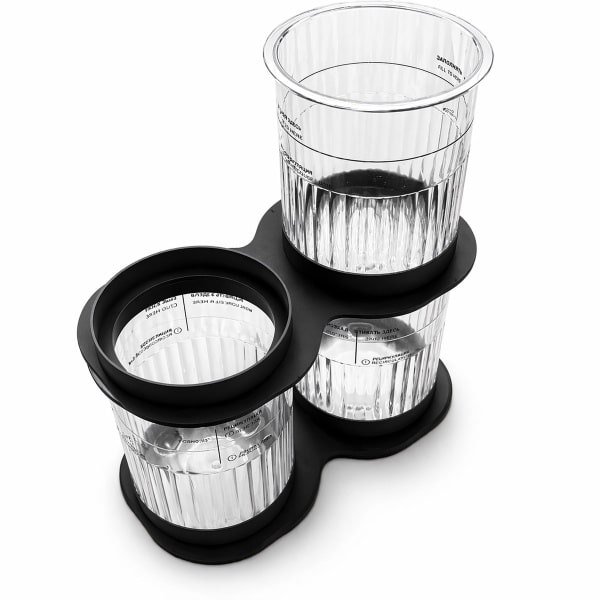 Ninja CREAMi Container Stacker Organizer Voor IJsbekers Stapelbaar Opslagsysteem - 2 Delig - Keuken Accessoire Ruimtebesparend 24.5 cm Breed Duurzaam En Stevig Ontwerp Voor Meerdere Bakjes - Zwart