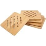 ONF3 - Bamboe Onderzetters - Hittebestendige Matten - Set van 5 - Vierkant - Keuken Accessoires - Voor warme gerechten - Bamboe