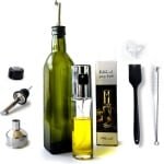 Olijfolie Fles - Olijfolie/ Azijn - 500 ML - Glazen Oliefles - Luxe Olie Fles - Navulbaar - Inclusief schenktuit, trechter en dop met kurk - Olijfolie Set - Olijfolie Sprayer inclusief accessoires - 100 ML - Olijfolie voor keuken - Cadeau