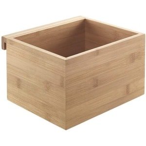 Opbergbox Bamboe - Wandrek Accessoire - Keuken Organiseren - Modulair Systeem - 19 x 15 x 12 cm - Houtkleuren