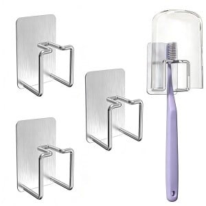 Opbergrekje - 3 stuks - 4,5*6,3*3,5 cm - 3M-plakstrip - Tandenborstelhouder - Boorvrije wandmontage - Houder voor elektrische tandenborstel - Opbergrek - Bekkerhouder - Afdruiprek - Wandrek - Plank - Opbergrek voor thuis - Badkamer, keuken