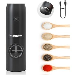 Oplaadbare Elektrische Pepermolen met LED Licht - Automatische Molen voor Peper en Zout, Eenvoudige Eenhandige Bediening, Verstelbare Graad, Herbruikbaar en Draagbaar voor Keuken en BBQ