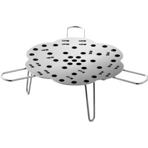 Opvouwbaar Stoomrekje - Rond roestvrijstalen stoomrek - Telescopisch - Verstelbare Diameter - Bloemranken Design - Vaatwasserbestendig - Keuken Accessoire - Voor Pannen 16-24cm