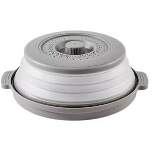 Opvouwbare Magnetron Deksel - Anti-Spat Magnetron Cover - Magnetron Afdekking tegen Spatten - Multifunctionele Splatter Guard & Stoomdeksel Keuken Accessoire - Grijs