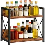 Organiseer je Koffie Accessoires met een 2-laags Houten Plank, Ideaal voor Keuken, Bureau en Badkameropslag