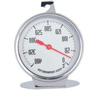 Oven Thermometer voor Nauwkeurige Temperatuurmeting, RVS Keuken Thermometer met Groot Display, Meetbereik van 0°C tot 400°C voor Elektrische Fornuis en Oven