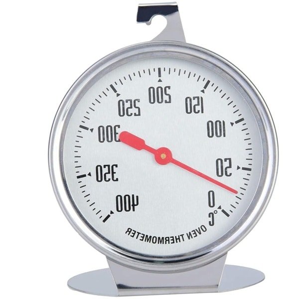 Oven Thermometer voor Nauwkeurige Temperatuurmeting, RVS Keuken Thermometer met Groot Display, Meetbereik van 0°C tot 400°C voor Elektrische Fornuis en Oven