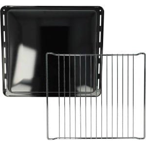 Ovenset Bakplaat Rooster - Keuken Accessoires - Bakken Grillen - Set van 2 - 42.2 x 37 cm - Zwart Zilver