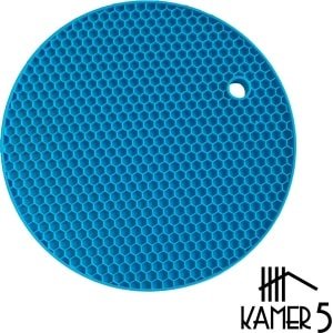 Pannen Onderzetter | Keuken Accessoires | Anti-Slip | Honeycomb | Ø 18 cm | Blauw