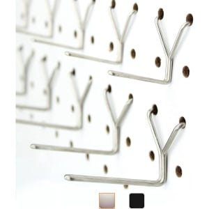 Pegboard haken 50-pack 1 inch + 2 inch L haak - vallen niet uit - past op elk Peg Board - roestvrij staal - organiseer gereedschap, accessoires, werkbank, garageopslag, keuken, ambachtelijke of hobbybenodigdheden, sieraden