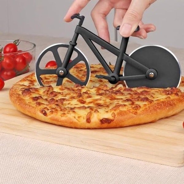 Pizza fiets roestvrij staal pizza twee wielen met anti-aanbaklaag voor keuken gereedschap accessoires voor tools