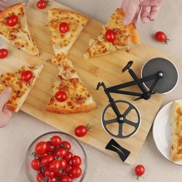 Pizza fiets roestvrij staal pizza twee wielen met anti-aanbaklaag voor keuken gereedschap accessoires voor tools