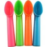 Plastic IJs Lepels - Fruit Lepels - Keuken Accessoires - Uniek Vormontwerp - 18cm Lengte - 4 Kleuren Set