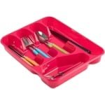 Plasticforte bestekbak - bestekhouders - 2x stuks - 5 vaks - roze - 27 x 34 x 5 cm - keuken opberg accessoires - ladeverdelers