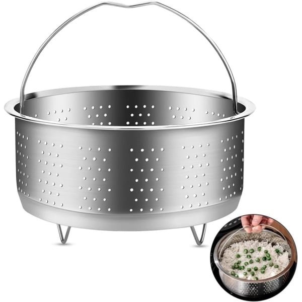 QTTVBTNA - Stoomrek - Stoomstandaard - RVS - Hittebestendig Stoomstandaard en Zeef Inzet - Voor Pannen en Snelkookpan Gebruik - Geschikt Voor Groenten Fruit Eieren en Keuken Bereiding - Kitchen Accessoire Multifunctioneel Stomen en Koken Tool - 22cm