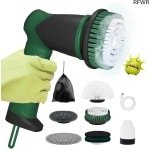 RFWR® Draadloze elektrische schoonmaakborstel met verwisselbare borstelkoppen voor keuken, badkamer en auto