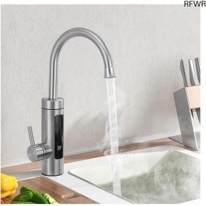 RFWR® Elektrische Keuken Kraan met Doorstroomverwarmer en LED Display - 230V Roestvrij Staal