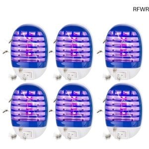 RFWR® Elektrische Muggenlamp - 6 Stuks - Veilig Voor Binnen, Keuken, Slaapkamer en Kantoor