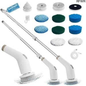 RFWR® Elektrische Reinigingsborstel voor Badkamer en Keuken - 13-in-1 Schoonmaakborstel met Verstelbare Snelheden