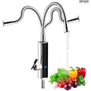 RFWR® Elektrische waterkraan met doorstroomboiler en led-temperatuurweergave voor keuken en badkamer