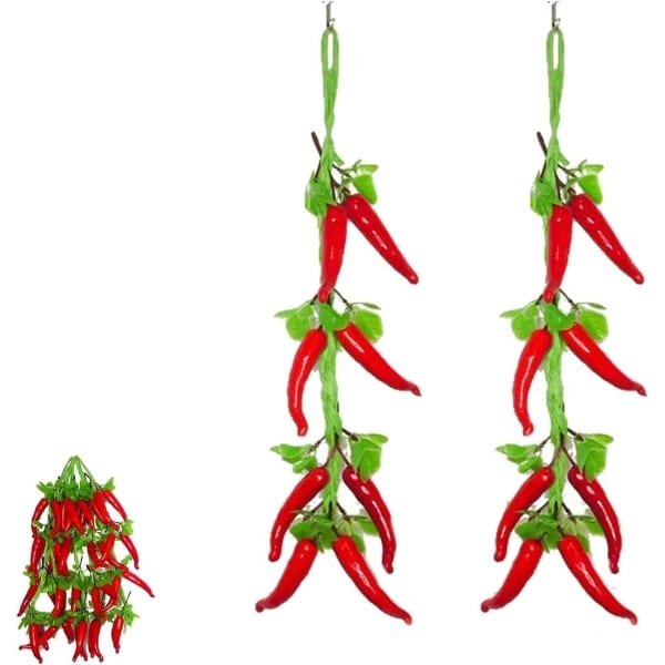 Realistische Nep Chili Peppers - 2 Stuks Kunstmatige Groenten voor Keuken Decoratie en Interieur Accessoires