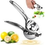 Roestvrij stalen handmatige citruspers voor citroenen, sinaasappels, druiven en watermeloenen - Keuken accessoire met ergonomisch handvat.