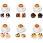 Ronte - Mini Food 24-delig Poppenhuis Accessoires Keuken - Kabouter Eten - Miniatuur Levensmiddelen Koffiekop Cake Dessert - Voor Mini-keuken - Theekransje - DIY Microlandschap - Speelgoedpoppenhuis.