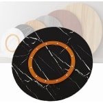 Roterend Dienblad - Draaitafel Keuken - Eettafel Accessoire - Massief Hout Ontwerp - 60 cm Diameter - Zwarte Strepen