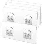 Sander Shop 6 stuks douche Caddy zelfklevende haken vervanging, transparante dubbele klauw stickyhaken, dubbele klauw muur hoek douche Caddy keuken accessoires haken voor keuken/woonkamer/slaapkamer