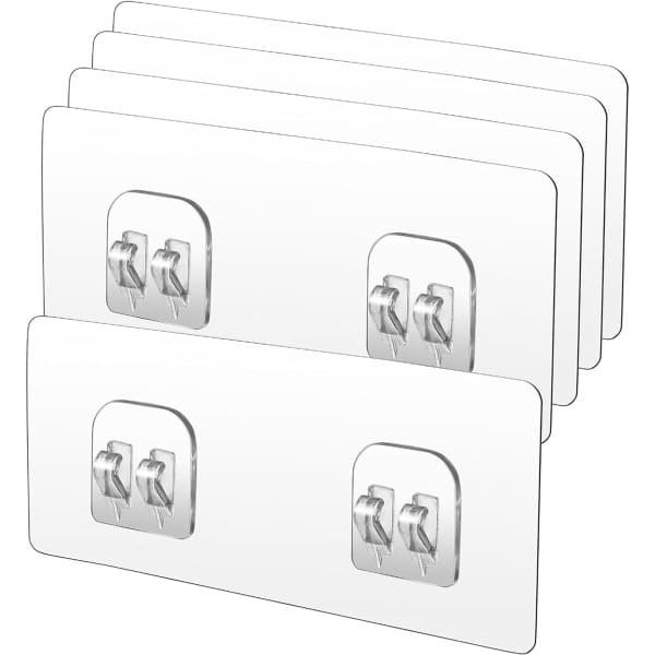 Sander Shop 6 stuks douche Caddy zelfklevende haken vervanging, transparante dubbele klauw stickyhaken, dubbele klauw muur hoek douche Caddy keuken accessoires haken voor keuken/woonkamer/slaapkamer