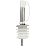 Schenktuit - Schenkdop voor op fles - Flesstop met schenker - Wijn / olie schenker - Pour spout - RVS - Druppelvrij doseren - Met dopjes - Keuken / bar accessoires - Wit - Jonyx