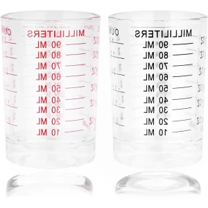 Set van 2 Maatbekers 90 ml voor Cocktails, Koffie en Keuken - Perfecte Accessoires voor Bar en Feestjes