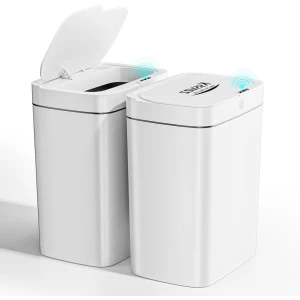 Set van 2 Sensor Afvalbakken 15L - Waterdichte Elektrische Prullenbakken met Automatische Deksel voor Keuken, Badkamer en Kantoor