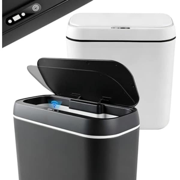 Set van 2 automatische sensorprullenbakken 15 liter - Elektrische afvalemmer met infraroodsensor, waterdicht (IPX6), stil, voor keuken en badkamer