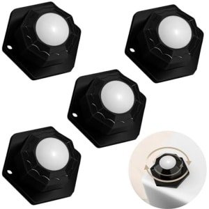 Set van 4 Zwarte Meubelswielen - Zware Lasten, Zelfklevend, 200 kg Draagvermogen, Voor Keuken, Elektrische Apparaten en Opslagdozen