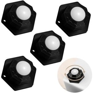 Set van 4 Zwarte Meubelswielen - Zware Lasten, Zelfklevend, 200 kg Draagvermogen, Voor Keuken, Elektrische Apparaten en Opslagdozen