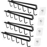 Set van 4 opberg haken voor bekers en glazen - Zonder boren - Keuken accessoires - Zelfklevende bekerhouders