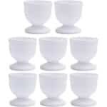 Set van 4/8 Stuks Witte Eierschalen Houder voor Zachte en Harde Kook Eieren - Keuken Accessoires en Gadgets voor Eieren