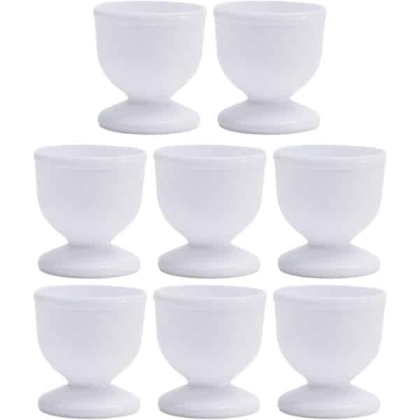 Set van 4/8 Stuks Witte Eierschalen Houder voor Zachte en Harde Kook Eieren - Keuken Accessoires en Gadgets voor Eieren