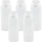 Set van 5 knijpflessen - 200 ml - BPA-vrij - lekvrij - automatisch openen en sluiten - voor ketchup, mosterd, mayonaise, sauzen - olijfolie - keuken accessoires - navulbare flessen.