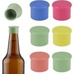 Set van 6 ronde doppen voor flessen wijn, bier en champagne - herbruikbaar en luchtdicht - keuken accessoires