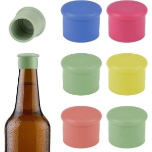Set van 6 ronde doppen voor flessen wijn, bier en champagne - herbruikbaar en luchtdicht - keuken accessoires