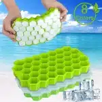 Siliconen Ice Dienblad met deksel Honingraat Ice Cube Mold Ice Cube Making Tool Keuken Accessoires Mold Tray Cube Dienblad -Rood