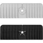 Siliconen afdruipmat voor gootsteen - Set van 2 - Spatbescherming - Afvoerkussen - Wastafel accessoire - Vaatdroogpad - Zwart en grijs - Keuken organizer.