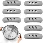 Siliconen handgreephoezen voor gietijzeren pannen - 8-delige set - Hittebestendige handvat covers - Grijs - Keuken accessoires.