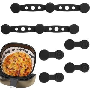 Siliconen magneten - Airfryer clips - Keuken accessoires - Veilig vastzetten - 6 stuks - Zwart